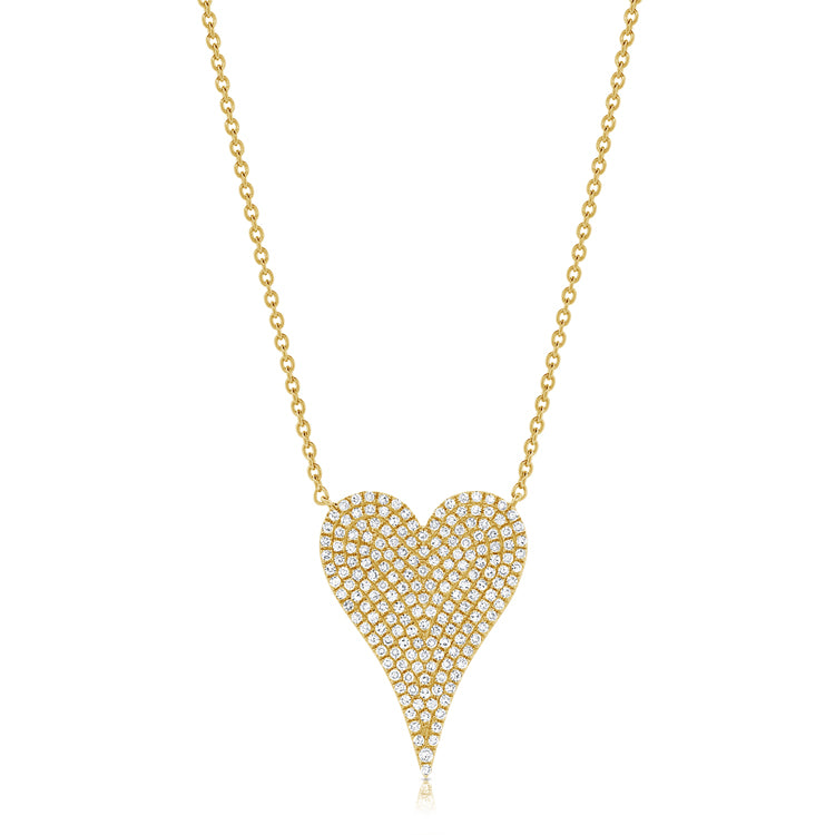 Spiked Heart Necklace 22 Chain / Yellow Gold