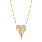 Large Diamond Heart Chain Necklace  14K yellow gold 0.49 Diamond Carat Weight 0.80" Long X 0.58" Wide 15.5-17.5" Adjustable Length