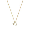 Diamond Open Heart Chain Necklace  14K Yellow Gold 0.06 Diamond Carat Weight Chain: 16-18" Long Heart: 0.35" Long X 0.30" Wide 