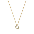 Diamond Open Heart Chain Necklace  14K Yellow Gold 0.06 Diamond Carat Weight Chain: 16-18" Long Heart: 0.35" Long X 0.30" Wide 