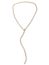 Textured Chain Lariat Necklace for Charms Yellow Gold Filled 27" Long