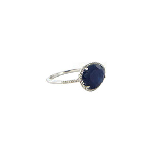 Diamond & Blue Sapphire Ring  14K White Gold 1.89 Blue Sapphire Carat Weight 0.13 Diamond Carat WeightDiamond & Blue Sapphire Ring  14K White Gold 1.89 Blue Sapphire Carat Weight 0.13 Diamond Carat Weight