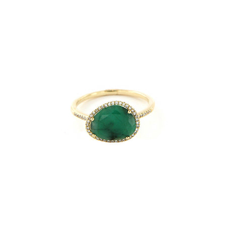 Emerald & Diamond Ring view 1
