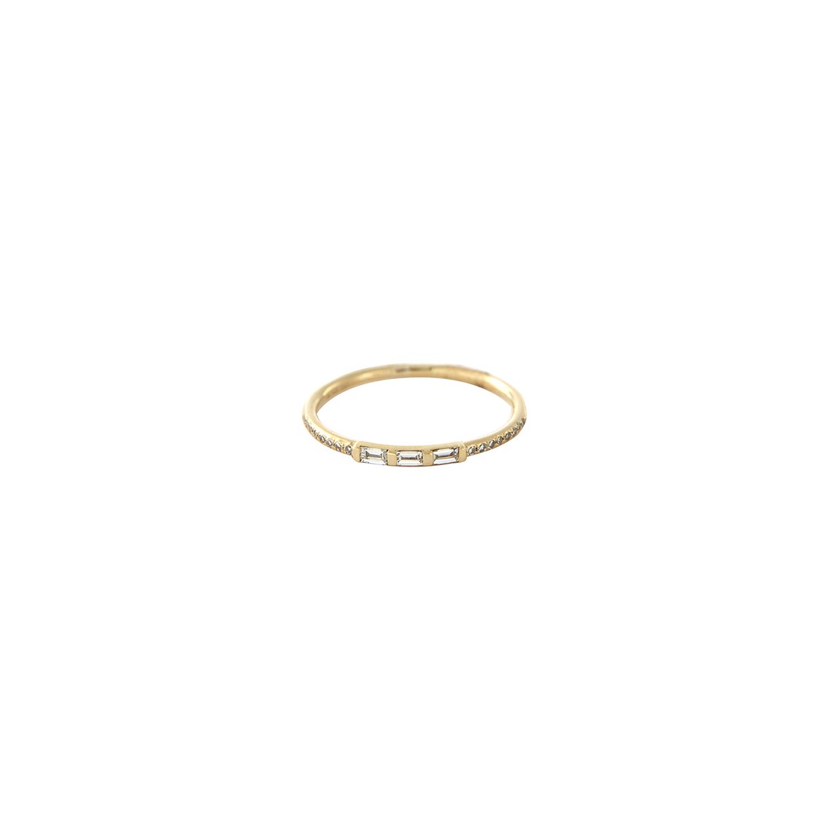 Baguette Diamond Band Ring  14K Yellow Gold 0.12 Diamond Carat Weight