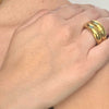 Double Band Ring  Green Gold Plated Over Silver Each Band .26" Wide   Design by Vaubel